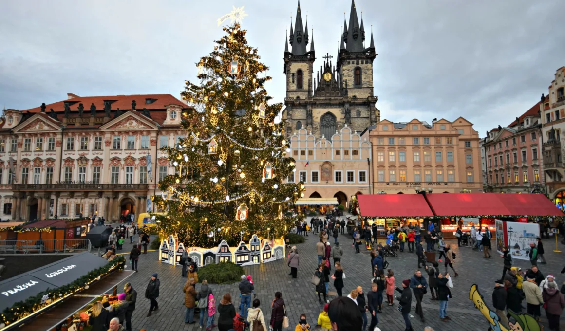 Ambiente navideño en Praga