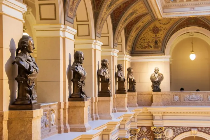 The interior of the national museum in the city of Prague, Statue gallery