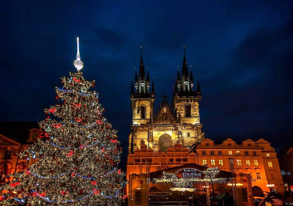 Kerstboom in Praag