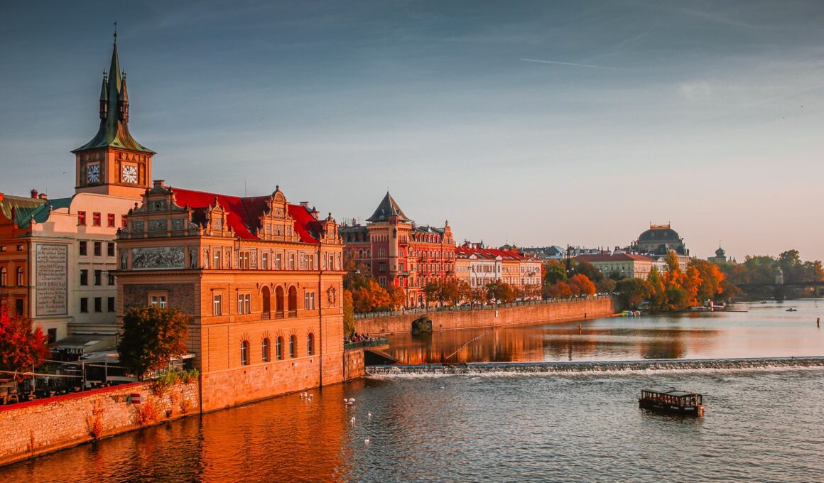 folyóra néző kilátás Prágában