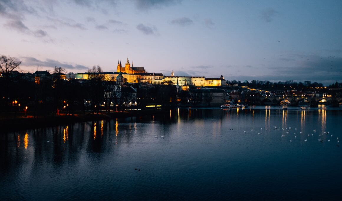 Nocny widok na Pragę, CZ