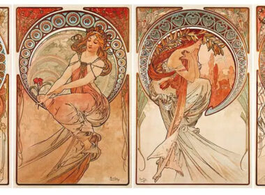 For Mucha, The Flowers are a full-blown expression of his Art Nouveau style. Copyright nomadwomen.com