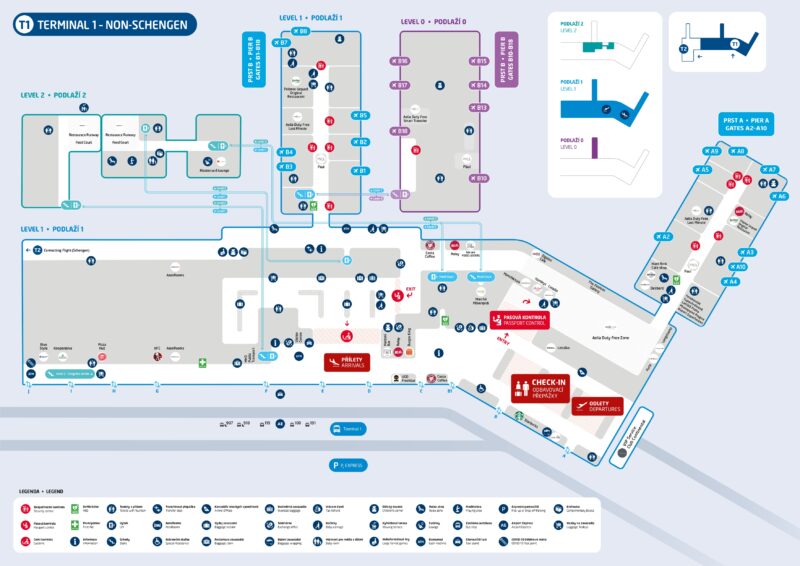 Prague Airport Map: Terminal, Bus, & Runaway Maps | Prague.org