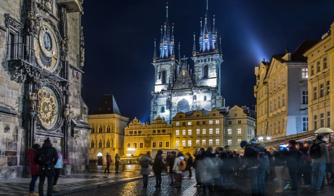 Praga pe timp de noapte