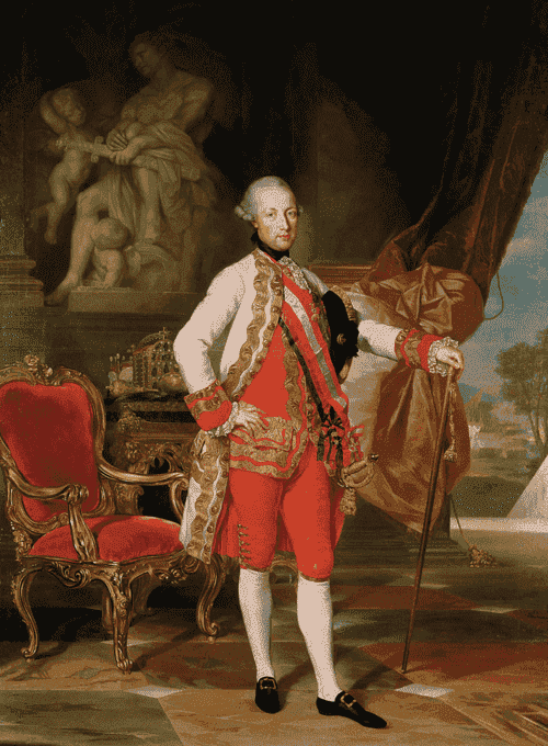 Joseph II Holy Roman Emperor - A portrait of Joseph II, the Holy Roman Emperor, known for his significant reforms in Austria and Europe during the Enlightenment.